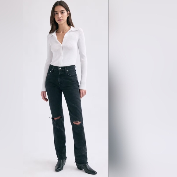 Agolde Pants - NWT AGOLDE Cherie High Rise Straight size 24 100% Cotton Made in USA